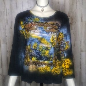 Jane Ashley | Barcelona Spain Beaded Graphic Tee